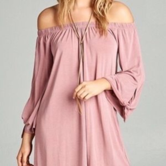 enjoyingthehunt Dresses & Skirts - Strapless Mini Dress Tunic Bell Sleeve